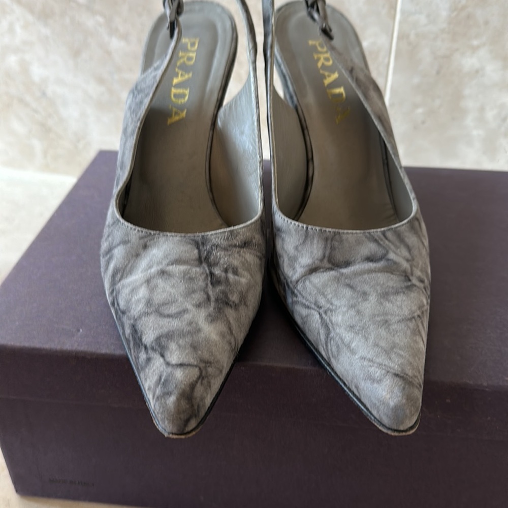 Prada suede animal print sling back - Picture 4 of 7
